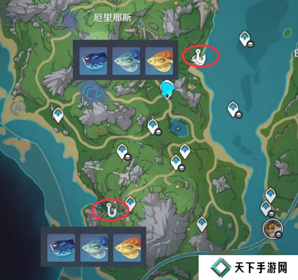原神灰河渡手钓鱼地点分布图 灰河渡手精炼材料钓鱼点位攻略[多图]