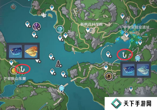 原神灰河渡手钓鱼地点分布图 灰河渡手精炼材料钓鱼点位攻略[多图]